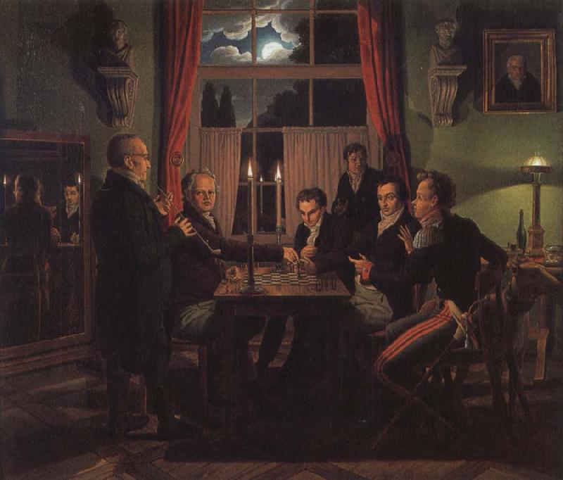 Johann Erdmann Hummel The Chess Game France oil painting art